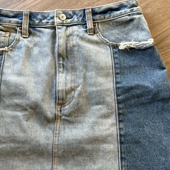 Abercrombie & Fitch Denim Patchwork Skirt - Picture 3 of 5